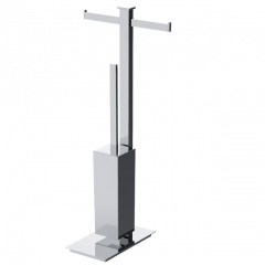 Стойка COLOMBO DESIGN UNITS B9108 напольная с двойным держателем туалетной бумаги и ершиком цвет хром